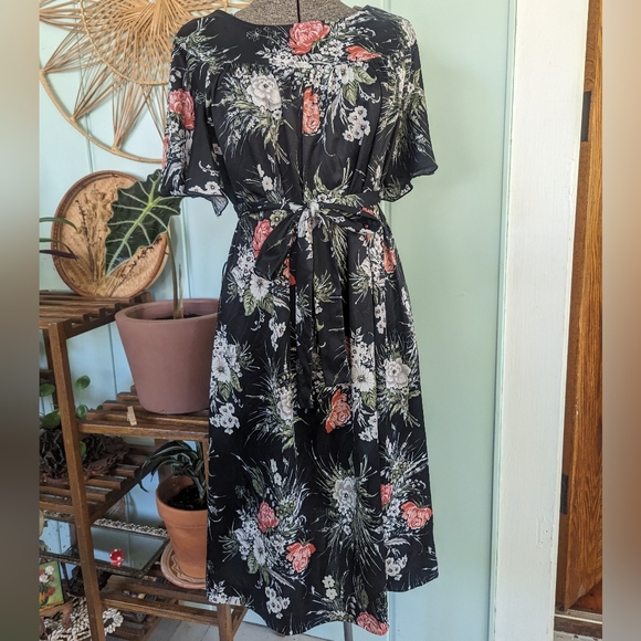80s Vintage Floral Dress - Picture 1 of 9